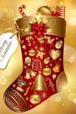 Рождественский носок открытка
