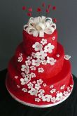 Торт красно белый свадебный