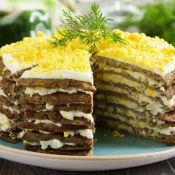 Простой печеночный торт