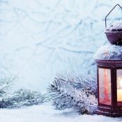 Новогодний фонарь часы