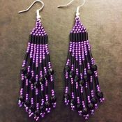 Сережки из бисера новогодние