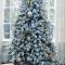 Новогодняя елка в сине серебристой гамме