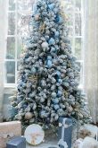 Новогодняя елка в сине серебристой гамме