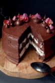 Шоколадный торт с вишней и ганашем