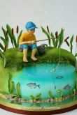 Рыбалка картинка на торт