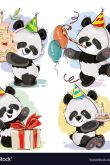 С днем рождения панда открытка