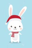 Новогодний прикольный кролик