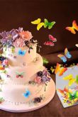 Украшение торта бабочками из сахарной бумаги