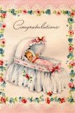 Поздравительная открытка с рождением внучки