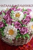 Торт в виде корзины с цветами