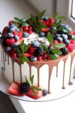 Декор торта фруктами и ягодами