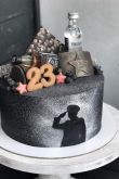 Серый торт для мужчины