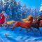Дед мороз на санях с лошадьми