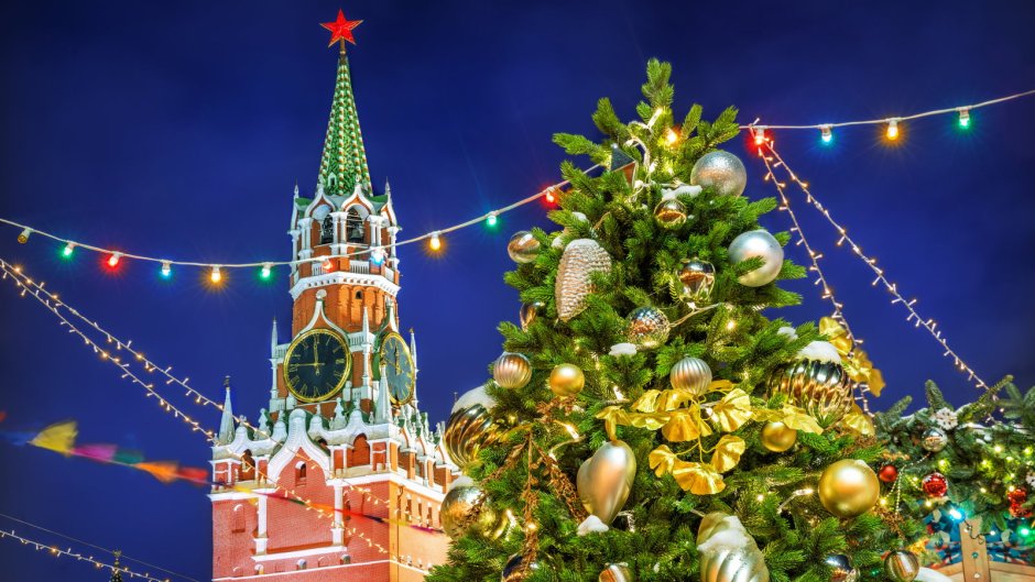 Новогодняя елка Спасская башня