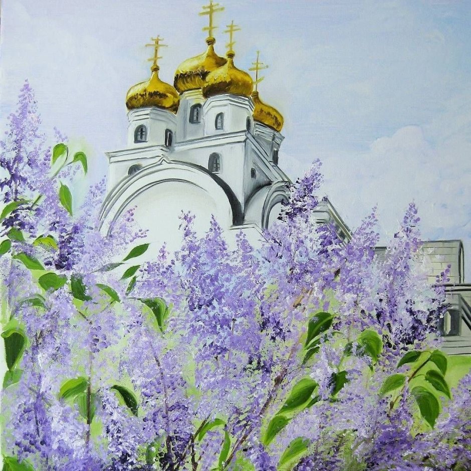 Весенний пейзаж с Церковью