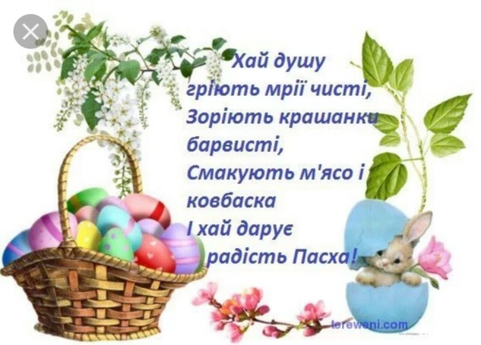 С Пасхой на украинском языке