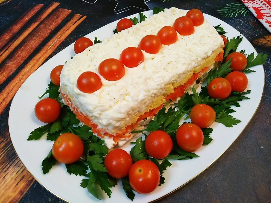 Салат Аристократ с тунцом и крабовыми палочками