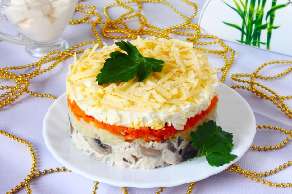 Селедка под шубой с розами