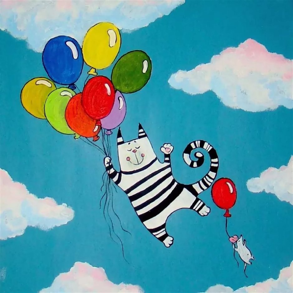 Happy Birthday на голубом фоне