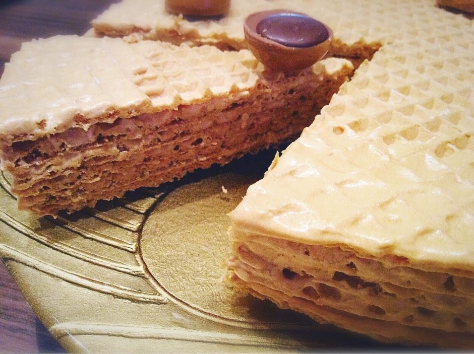 Вафельный тортик со сгущенкой