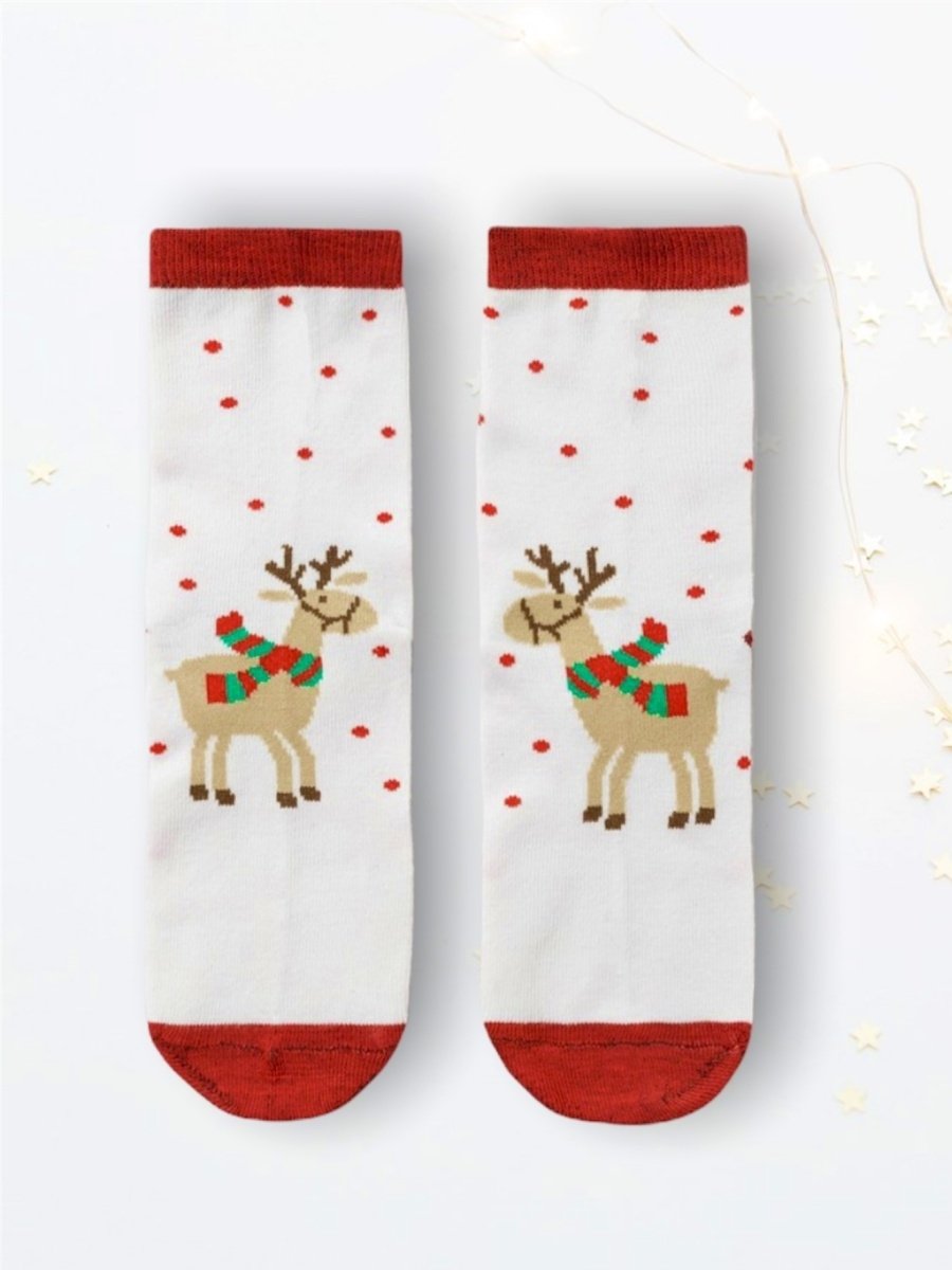 Рождественский носок веселый олень