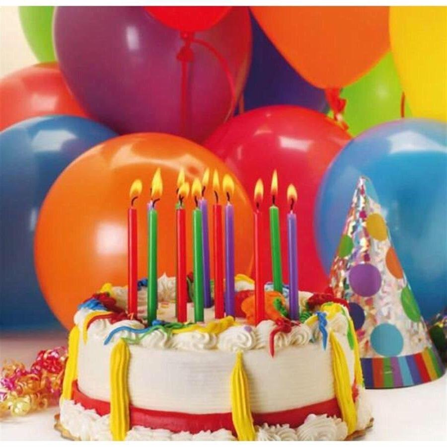 С днём рождения торт и шарики