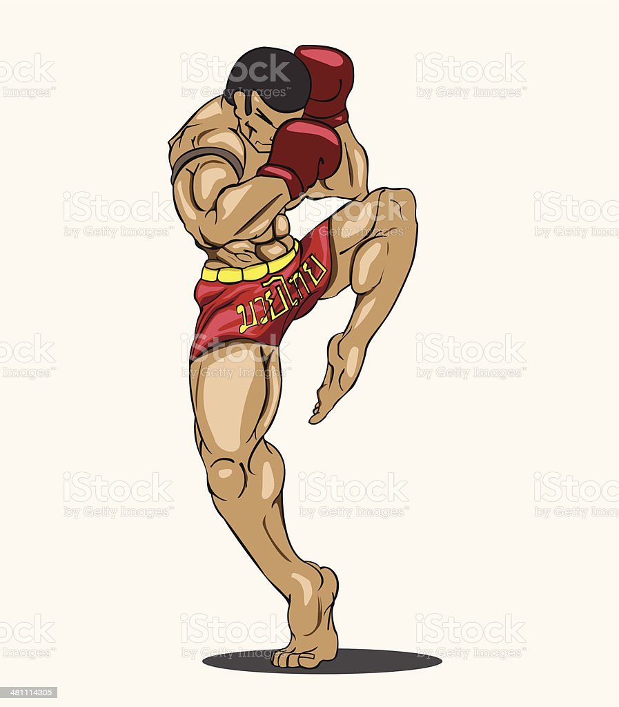 Тайский бокс арт вектор