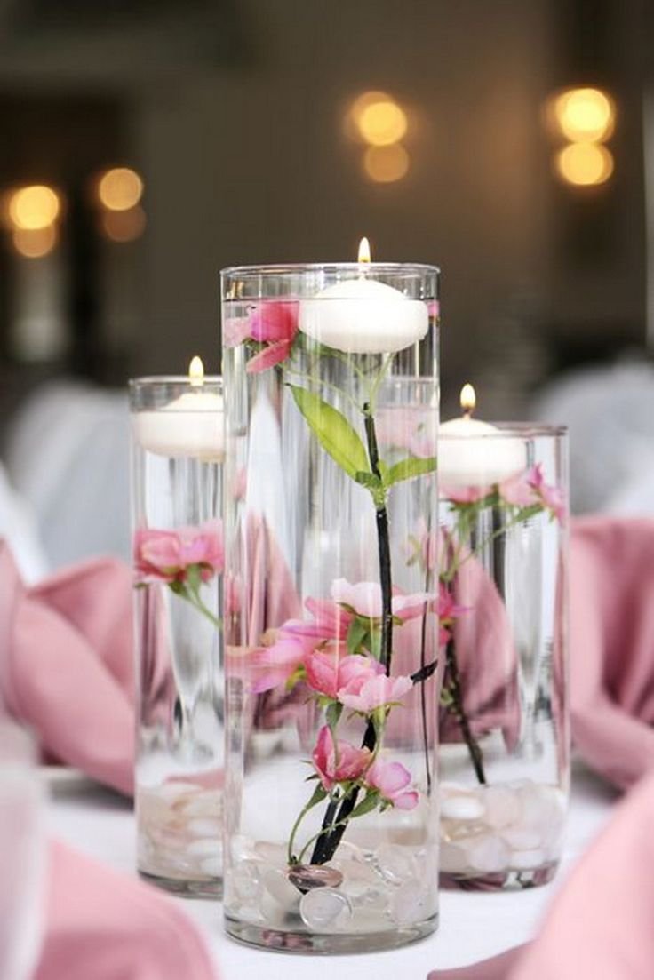 Композиция на свадебный стол свечи