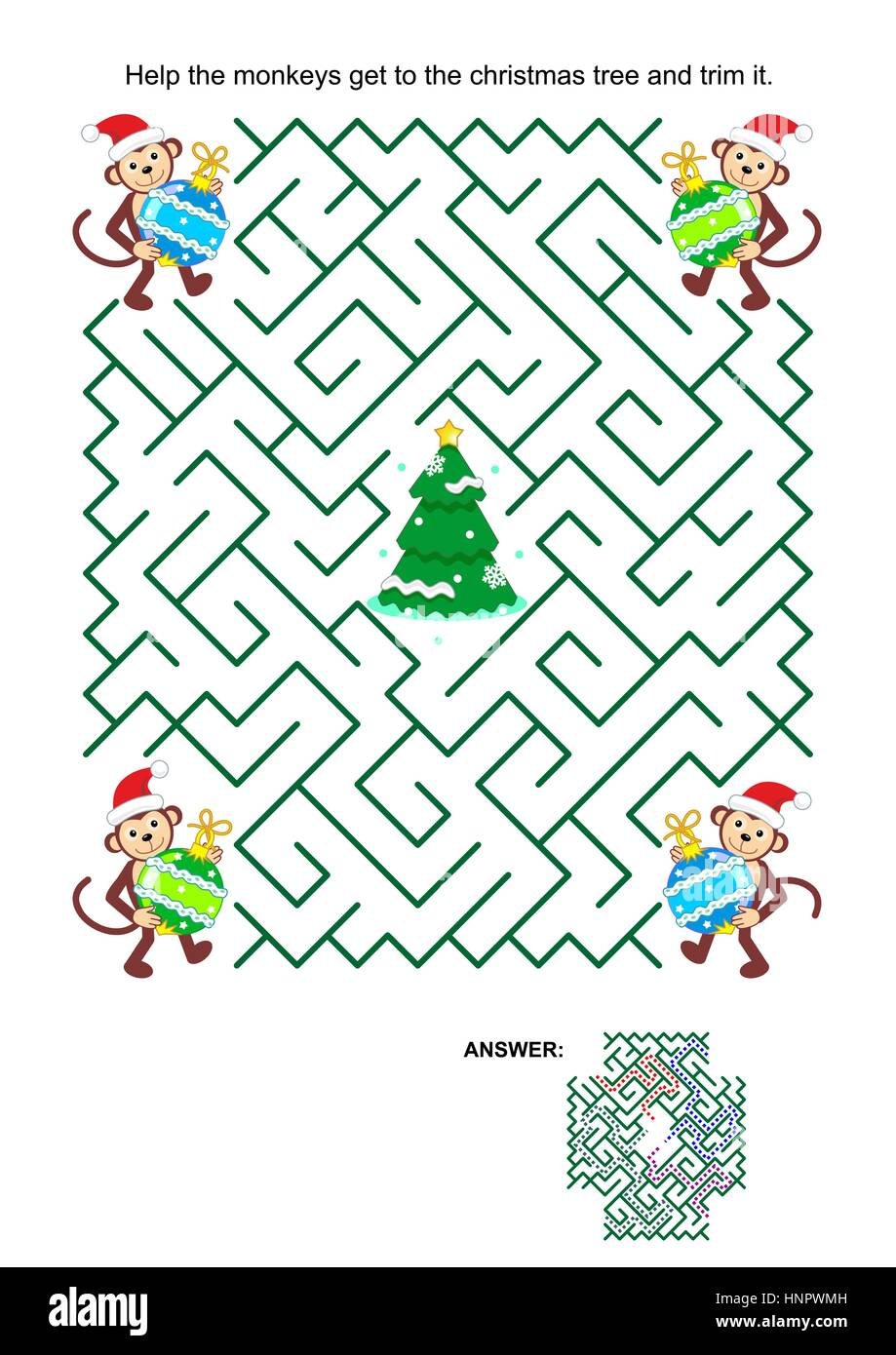 Christmas labirint for Kids