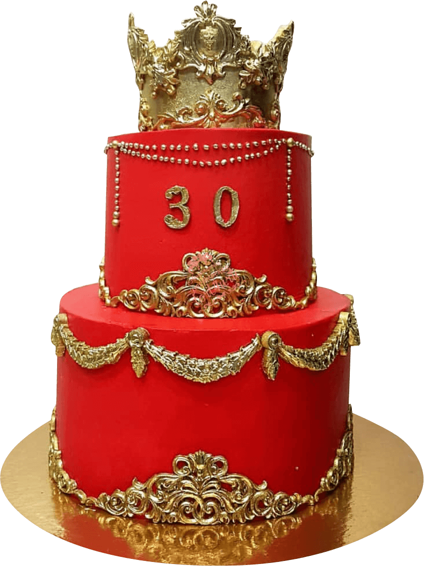 Торт красный с короной