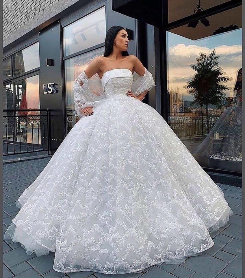 Свадебное платье с блестками