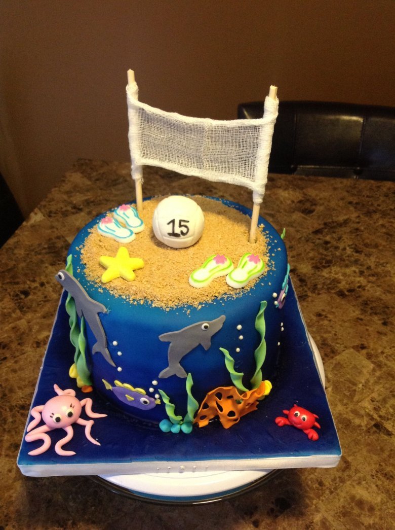 Торт на день рождения девочке 15 лет волейбол