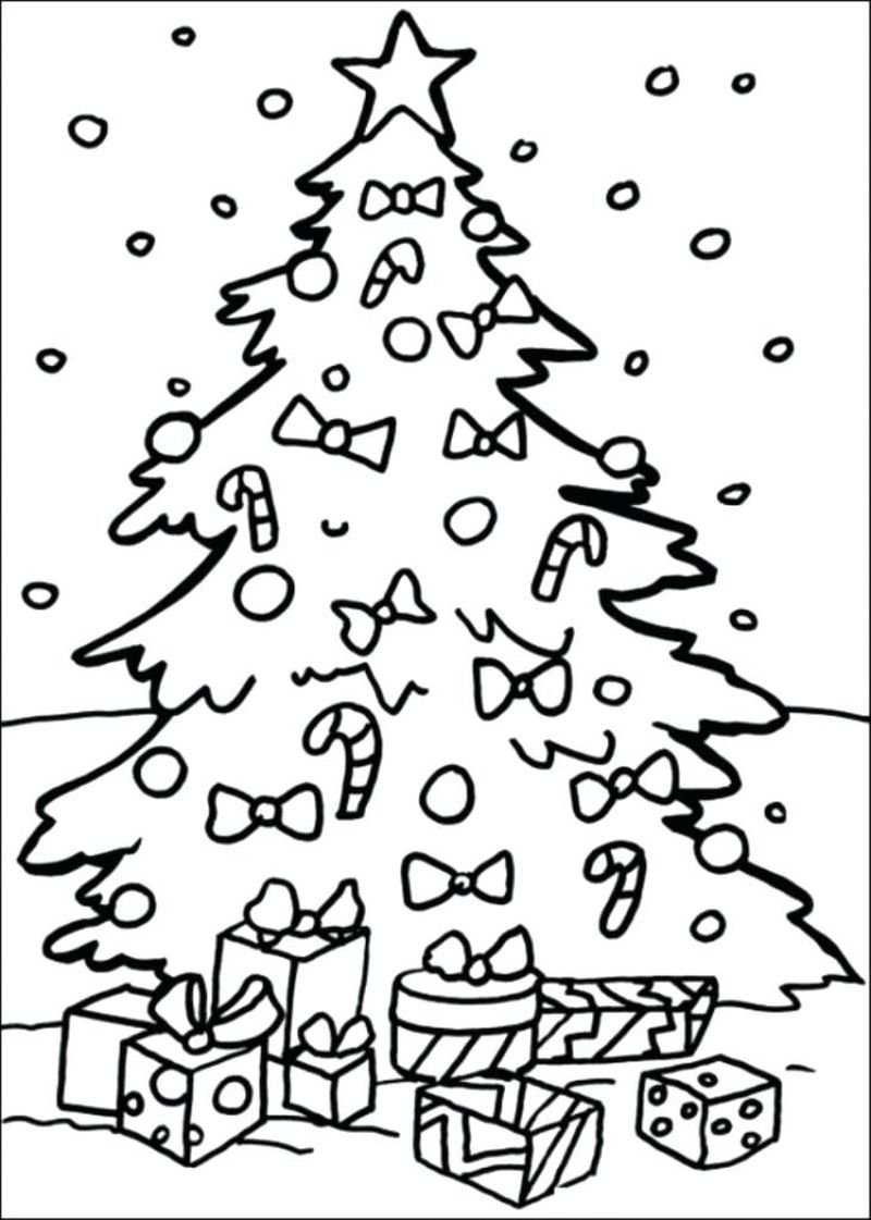 Раскраска зимняя елка для детей