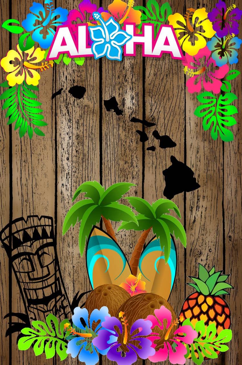 Гавайская вечеринка плакат