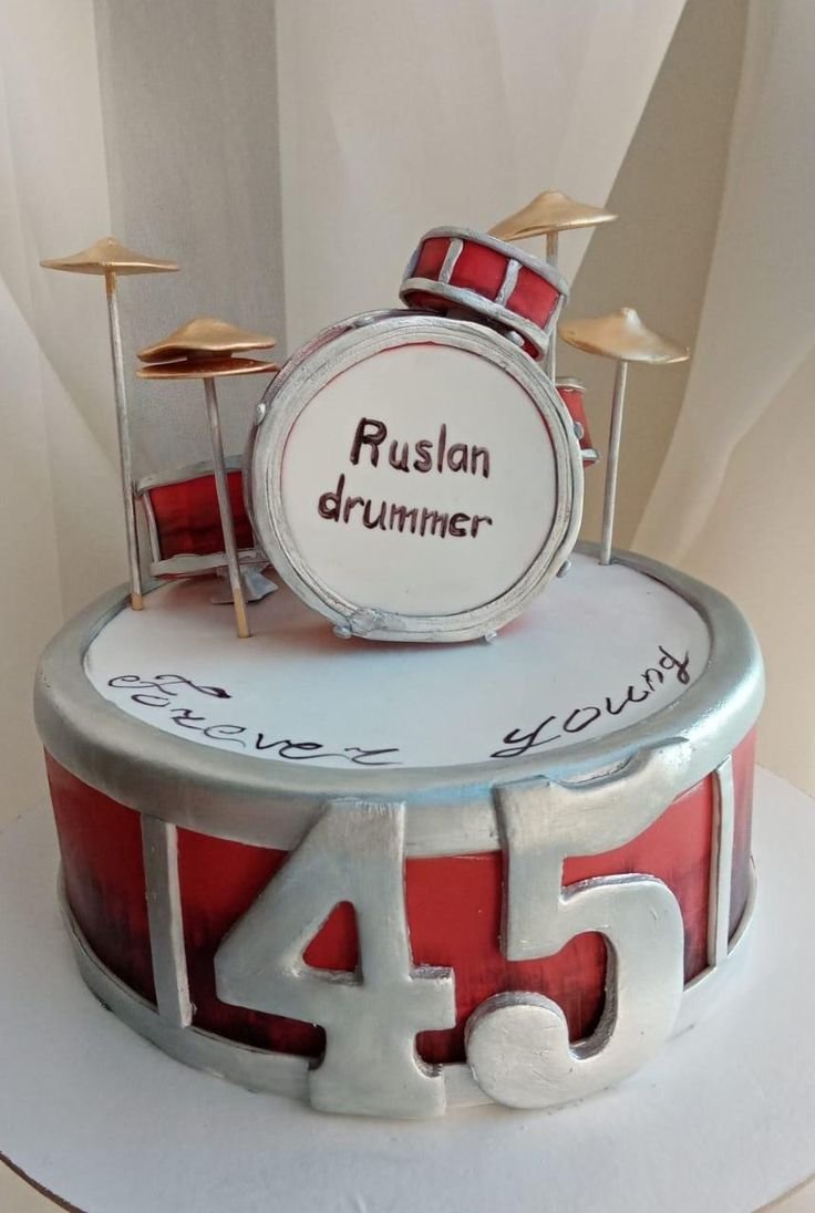 Торт на день рождения барабанщика 58