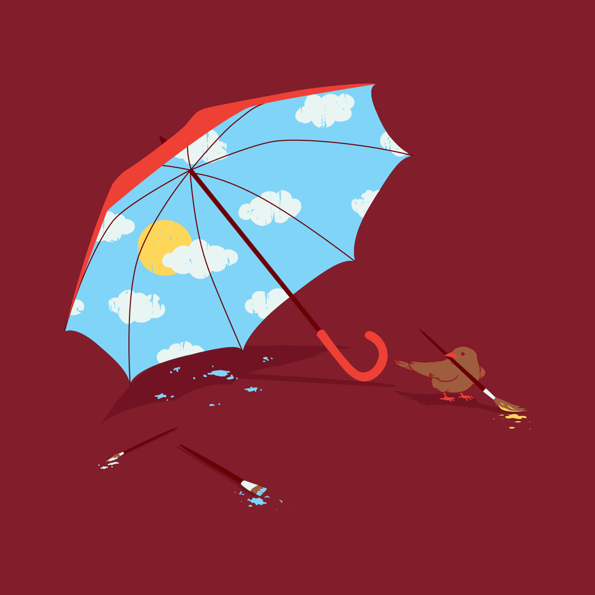 Открытка зонтик. Картина зонтики. Зонтик арт. Зонт рисунок. Разноцветные зонтики живопись.
