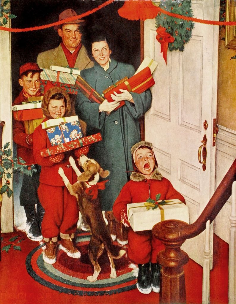 Американский художник Норман Роквелл Рождество