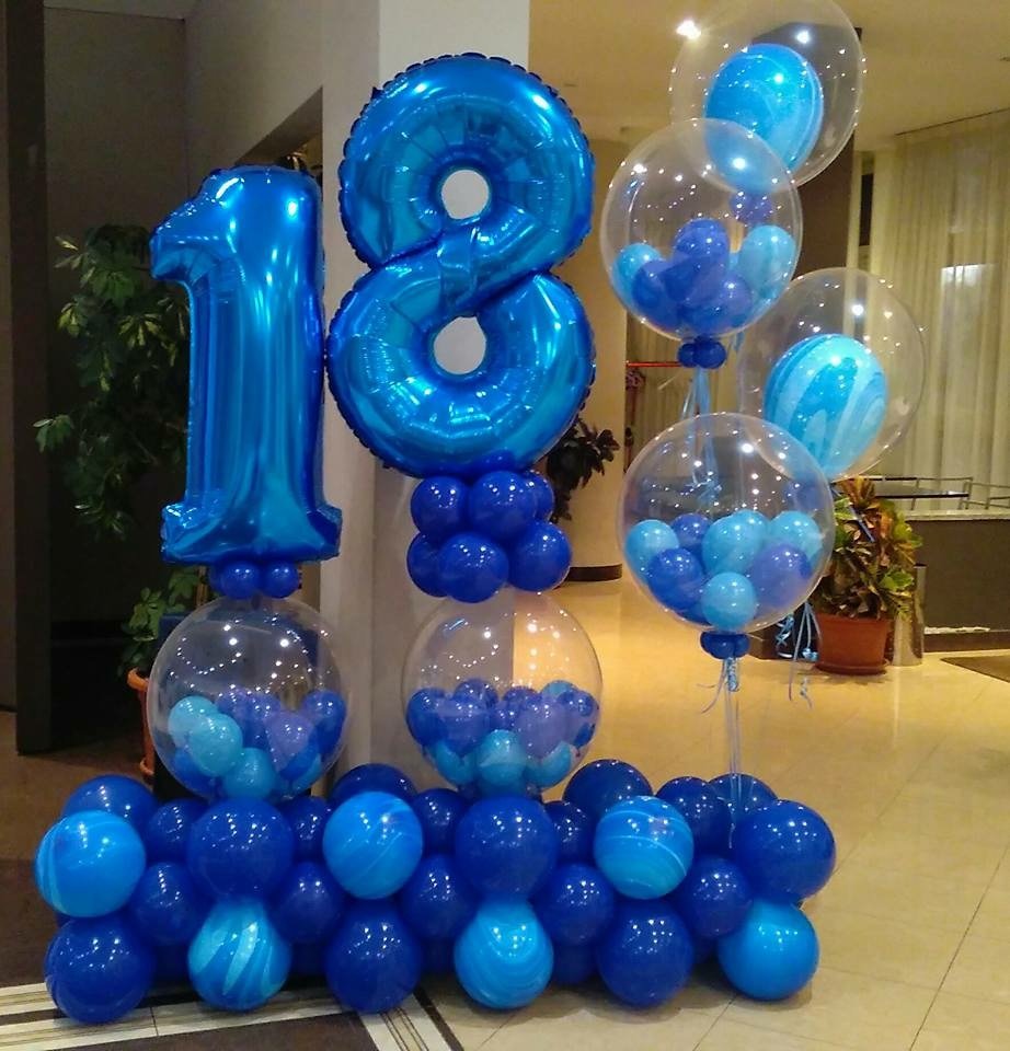 Украшение на 18 лет воздушными шарами