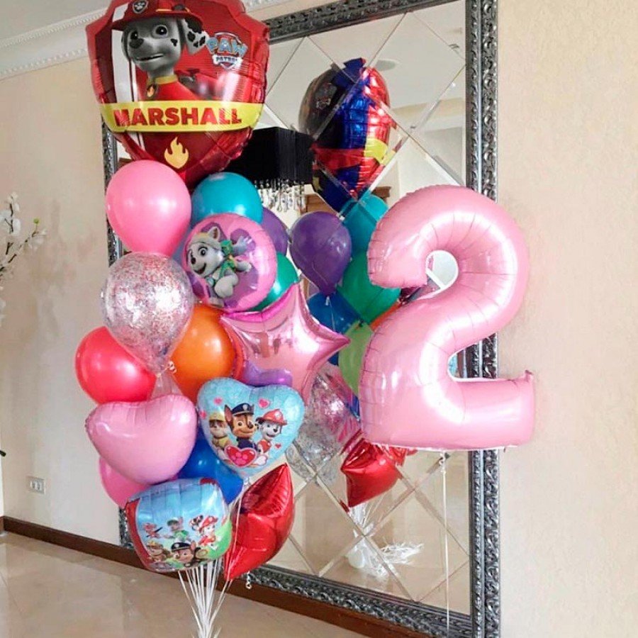 Композиция из шаров на день рождения девочке
