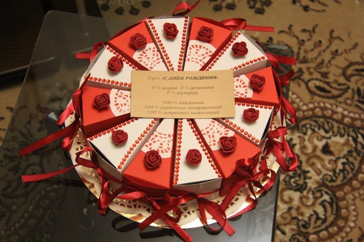 Бумажный торт с пожеланиями (