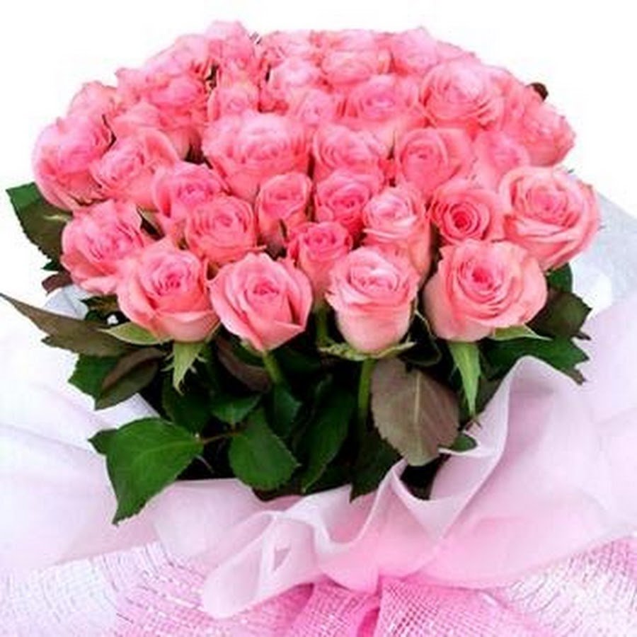 Открытка букет розовых роз
