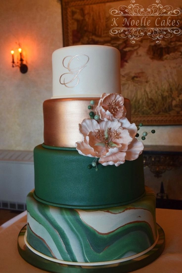 Зеленый торт на свадьбу