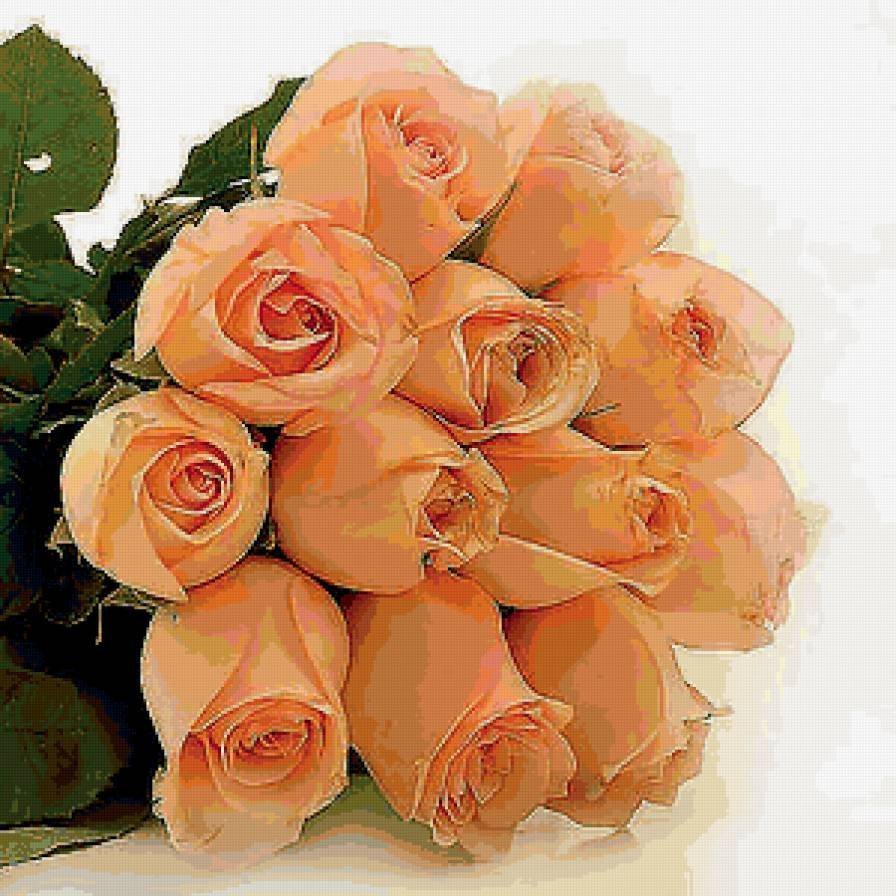 Букет «персиковые розы»