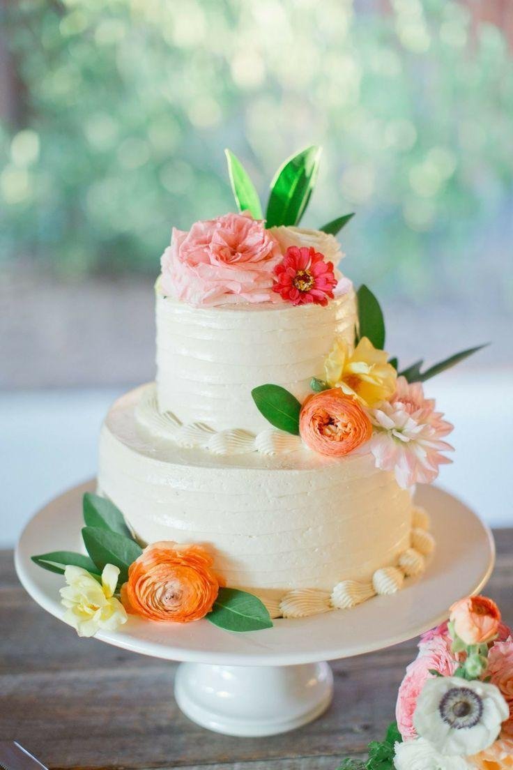 Варианты украшения торта живыми цветами