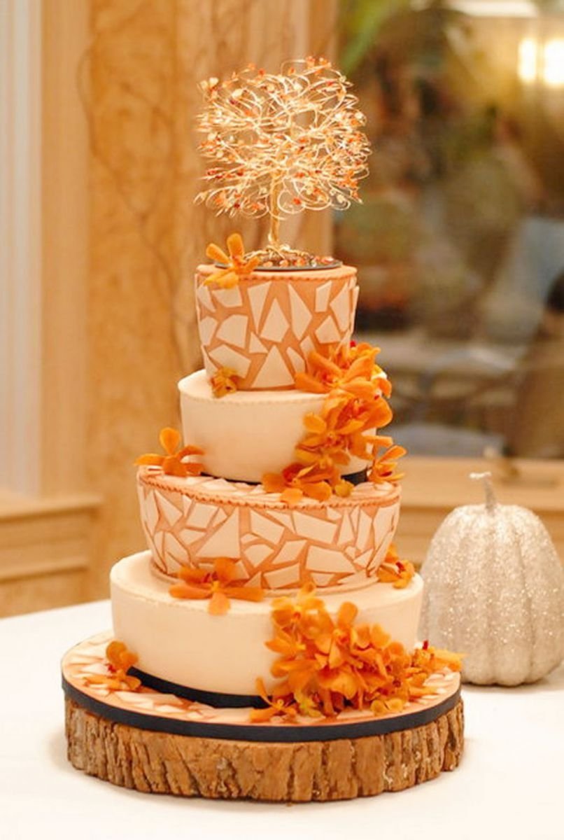 Свадебный торт в стиле осень