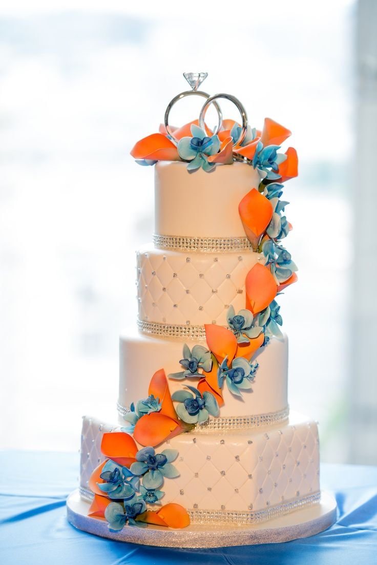 Оранжево-голубой торт
