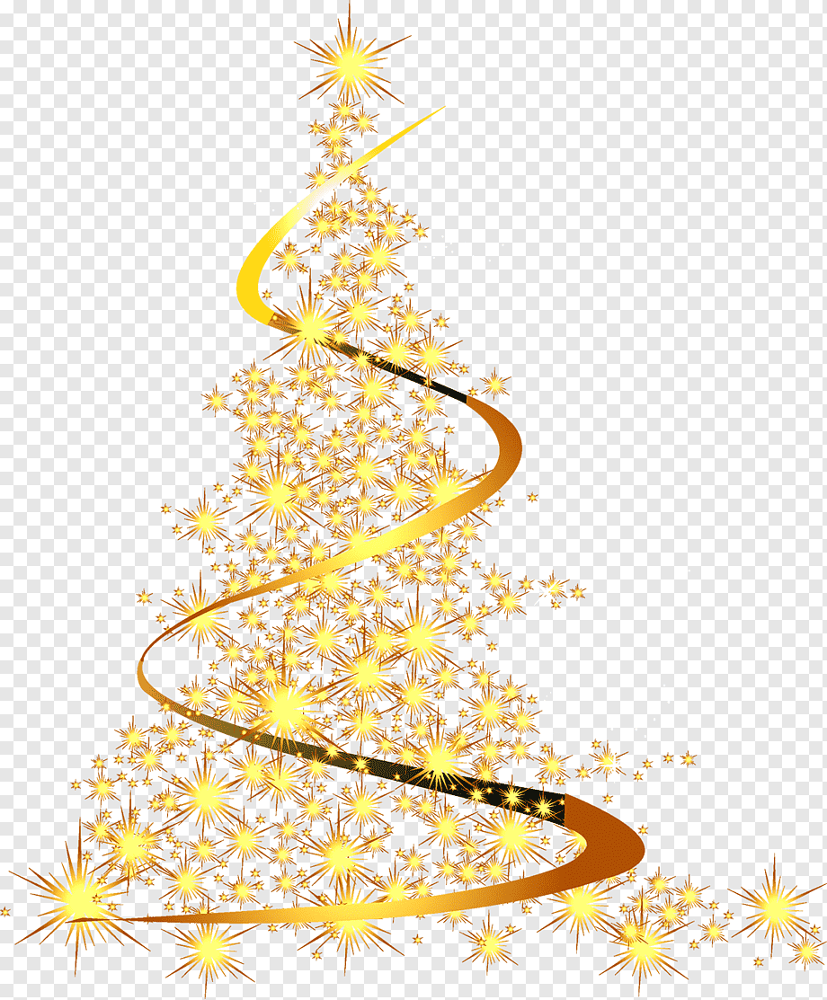 Золотая елка на белом фоне