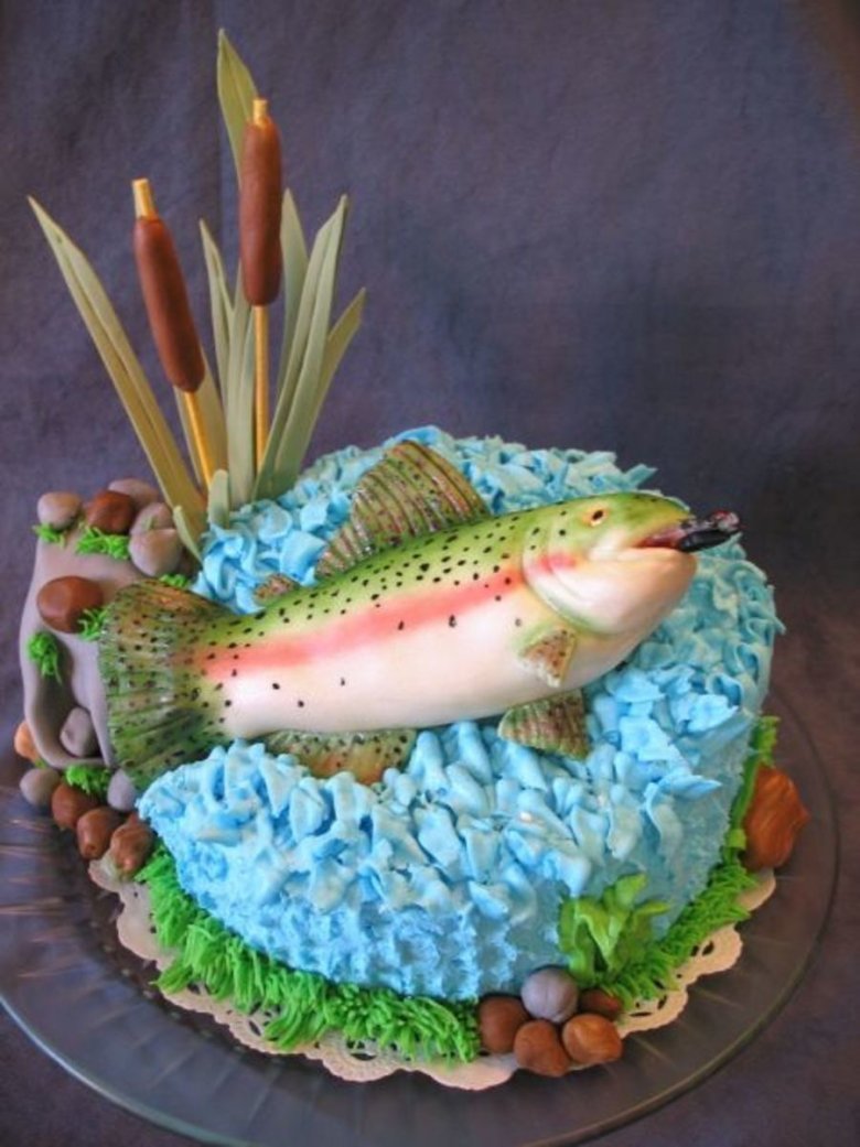 Торт для любителя рыбалки