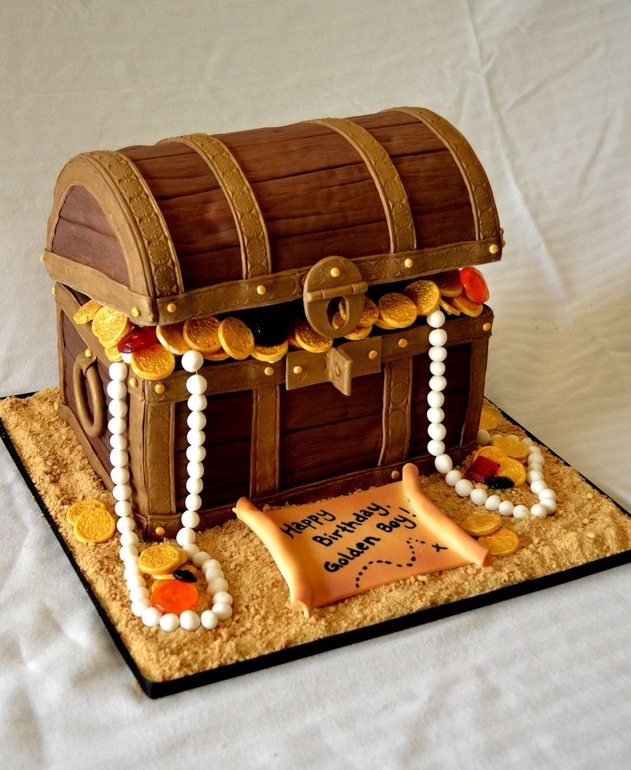 Торт пиратский сундук с сокровищами