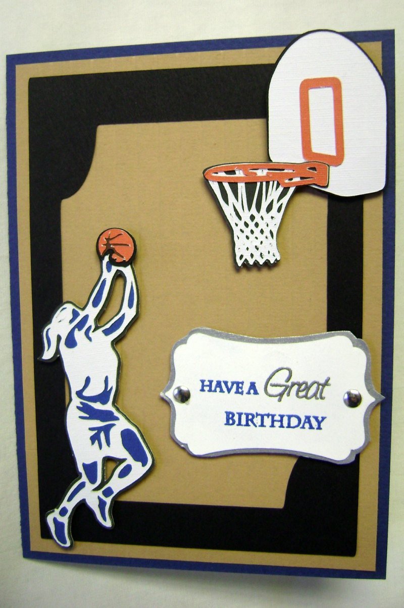 Баскетбольная открытка с днем рождения